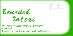 benedek koltai business card